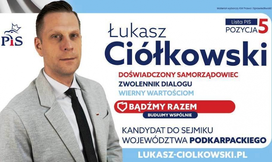 Wybory samorządowe 2024. Łukasz Ci&oacute;łkowski