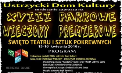 XVIII Parrowe Wieczory Premierowe - zaproszenie do Ustrzyk Dolnych