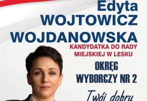 Wybory samorządowe 2024. Edyta Wojtowicz-Wojdanowska. KWW Leskie Stowarzyszenie Samorządowe