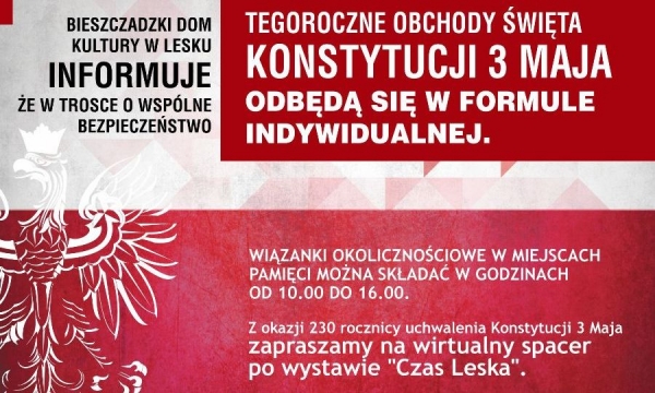 Obchody Święta Konstytucji 3 Maja - tylko indywidualne